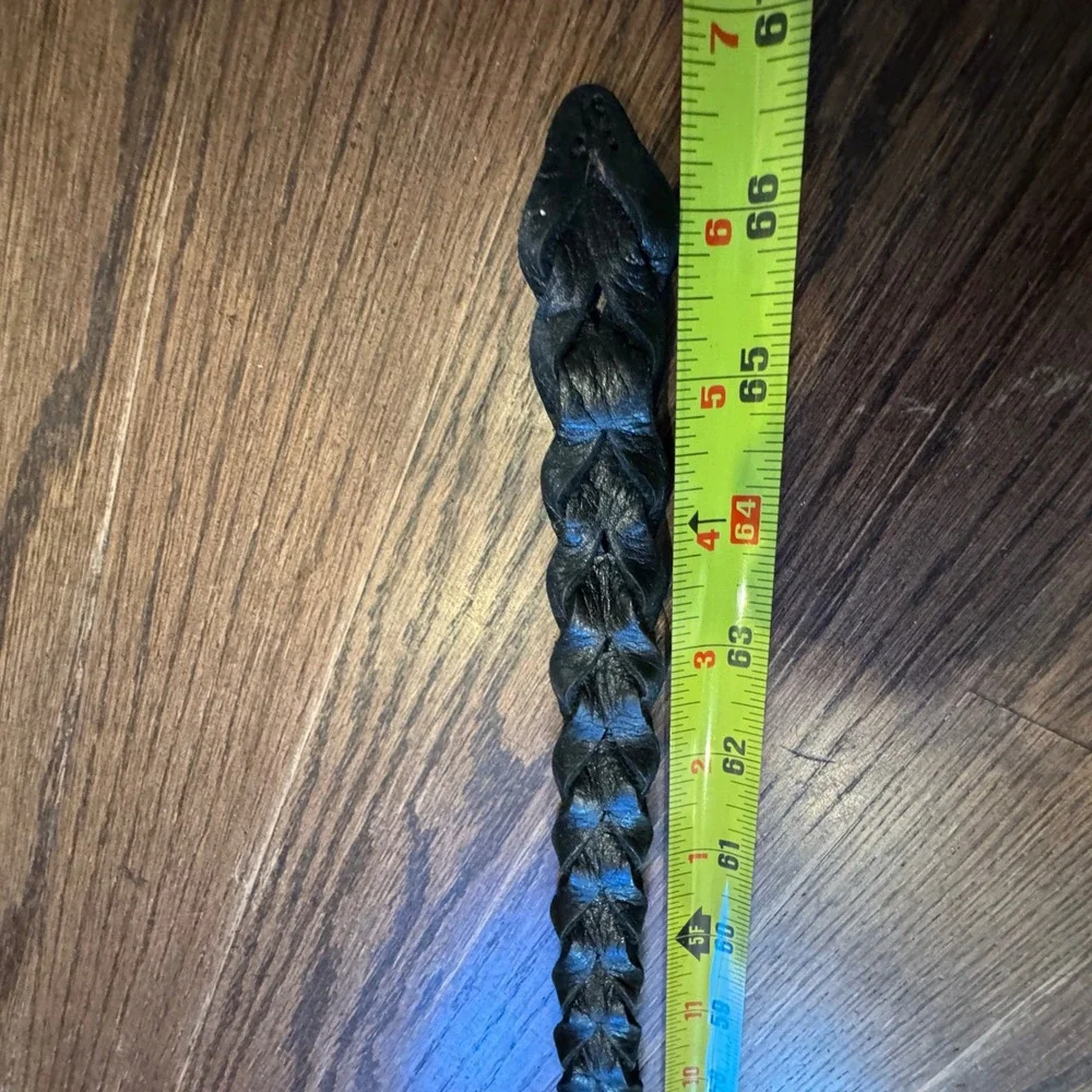 Vtg Motif 56 Braided Genuine Leather Belt Morocco Mens Big & Tall Size 60 66 in